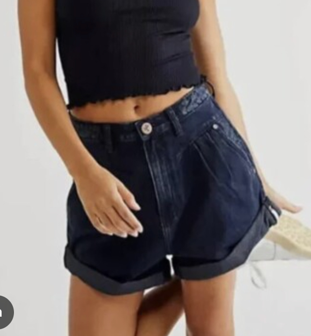 Oneteaspoon Streetwalkers High Waist 80S Fit Denim Shorts Fox Black Size 24